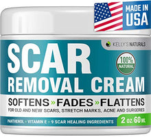 Load image into Gallery viewer, Scar Removal Cream - Effective Stretch Mark Removal - Natural Skin Repair - Acne Scar Remover Cream - Made in USA - Advanced Treatment for Old Scars & Acne Scars - Clinically Proven Formula - 2 OZ