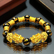 Load image into Gallery viewer, Feng Shui Black Obsidian Wealth Bracelet,Vietnamese Sagin Pixiu Character for Protection Can Bring Luck and Prosperity,Suitable for Any Occasion,Unisex(Single Pixiu A)