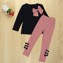 Load image into Gallery viewer, Newborn Baby Boys Girls Breathable Bowknot Dress Top Striped Pants Outfits Set Bowknot Dress