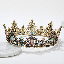 Load image into Gallery viewer, SWEETV Jeweled Baroque Queen Crown - Rhinestone Wedding Crowns and Tiaras for Women, Costume Party Hair Accessories with Gemstones