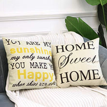 Load image into Gallery viewer, LEIOH Farmhouse Decorative Pillow Covers Set of 4 Home Sweet Home Inspirational Quotes Sofa Throw Pillow Covers Cushion Cover 18 x 18 Inc