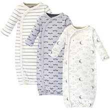 Load image into Gallery viewer, Touched by Nature Baby Organic Cotton Kimono Gowns, Mr. Moon, Preemie