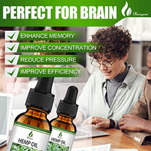 Load image into Gallery viewer, (3 Pack) Organic Hemp Oil for Pain Relief and Inflammation - Helps Anxiety Stress Relief Sleep Aid Relaxation Mood Focus - Made from Hemp Seed Oil Extract - Vegan Drops Tincture - Non-GMO