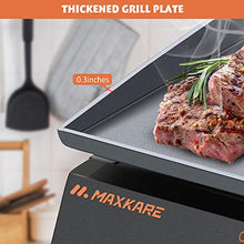 Load image into Gallery viewer, MaxKare Tabletop Gas Grill Griddle - 22 Inch BBQ Propane Portable Grill with 2-Adjustable Burners Grill Pan Cast Iron Smokeless Griddle for Indoor Outdoor Camping