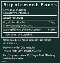 Load image into Gallery viewer, Gaia Herbs, Black Elderberry, Organic Sambucus Elderberry Extract for Daily Immune and Antioxidant Support, Vegan Powder Capsules, 60 Count