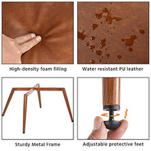 Load image into Gallery viewer, Yaheetech Faux Leather Leisure Chair Accent Chair Armchair Upholstered Biscuit Tufted Wingback Chair with Tapered Legs for Living Room Home Office Study Vanity Bedroom Brown, Set of 2