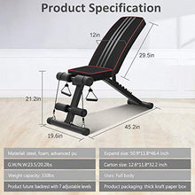 Load image into Gallery viewer, Dripex Adjustable Folding Weight Bench (2020 Upgraded Version), 330lbs Capacity Decline Incline Bench Press Workout Bench for Strength Training Home Gym