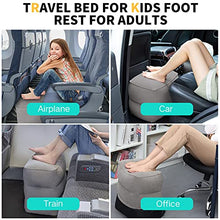 Load image into Gallery viewer, Inflatable Travel Foot Rest Pillow,Toddler & Kids Airplane Bed,Airplane Foot Rest for Kids and Adults,Adjustable Height Foot Pillow, Inflatable Foot Rest for Airplane Travel, Car,Train,Office (Grey)