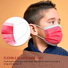 Load image into Gallery viewer, Unifandy Kid Face Mask, 50PC 3 Ply Disposable Face Mask Colorful Set for Children, Durable Nose Wire Earloop Protective Cover, Back to School Supplies