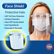 Load image into Gallery viewer, ArtToFrames Protective Face Shield 3 Pack, Made in The USA, Fully Transparent Face and Eye Protection from Droplets and Saliva with Reusable Glasses and Replaceable Shield, Anti-Fog