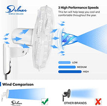 Load image into Gallery viewer, HealSmart Digital Household Wall Mount Fans 16 Inch Adjustable Tilt, 90 Degree, 3 Speed Settings, 1 Pack, White
