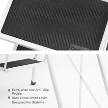 Load image into Gallery viewer, Delxo Folding 4 Step Ladder with Convenient Handgrip Anti-Slip Sturdy and Wide Pedal 300lbs Portable Steel Step Stool White and Black 4-Feet