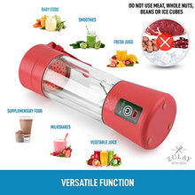 Load image into Gallery viewer, Zulay Portable Blender For Shakes And Smoothies - USB Rechargeable Portable Smoothie Blender Small For Travel - 13oz Capacity Personal Mini Blender Portable - Red