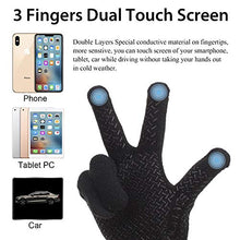 Load image into Gallery viewer, Winter Touchscreen Gloves for Men & Women 3 Fingers Dual-layer Touch Screen Warm Lined Anti-Slip Knit Texting Glove 2 Size
