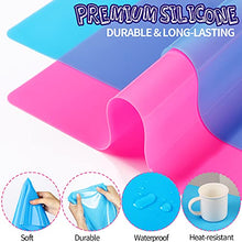Load image into Gallery viewer, LEOBRO 2 Pack 15.7" x 11.7" Large Silicone Sheet for Crafts Jewelry Casting Mould Mat, Nonstick Heat Resistant Silicone Craft Mat, Placemat, Silicone Mats for Epoxy Resin Crafts, Clay, Blue & Rose Red