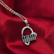Load image into Gallery viewer, ACJNA 925 Sterling Silver Heart Pendant Piano Keyboard Necklace Music Jewelry for Women Girls