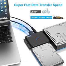 Load image into Gallery viewer, FIDECO SATA/IDE to USB 3.0 Adapter, Hard Drive Adapter Cable Converter for Universal 2.5/3.5 Inch SATA and IDE HDD, 2.5 Inch SSD, 5.25-Inch DVD-ROM/CD-ROM/CD-RW/DVD-RW/DVD+RW, Support Up to 16TB