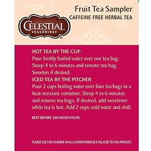 Load image into Gallery viewer, Celestial Seasonings Herbal Tea, Fruit Tea Sampler, Raspberry Zinger, Country Peach Passion, Wild Berry, True Blueberry & Black Cherry Berry, Caffeine Free, 18 Tea Bags (Pack of 6)