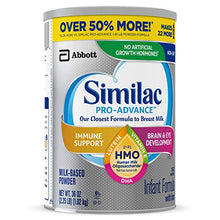 Load image into Gallery viewer, Similac Pro-Advance Non-GMO Infant Formula with Iron, with 2’-FL HMO, for Immune Support, Baby Formula, Powder, 36 Oz, Pack of 3 (One-Month Supply)