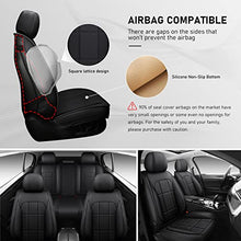 Load image into Gallery viewer, KIVAGURU Front Car Seat Covers 2 Pcs, Leather Car Seat Protectors, Universal Breathable Auto Interior Fit for Most Sedans SUV Pick-up Truck, with Backrest(Square Black)