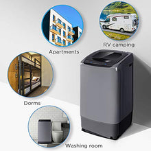Load image into Gallery viewer, COMFEE' Portable Washing Machine, 0.9 cu.ft Compact Washer With LED Display, 5 Wash Cycles, 2 Built-in Rollers, Space Saving Full-Automatic Washer, Ideal Laundry for RV, Dorm, Apartment, Magnetic Gray