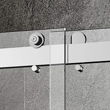 Load image into Gallery viewer, WOODBRIDGE SDD6062-B Frameless Bathtub Shower Doors 56-60" Width x 62" Height with 3/8"(10mm) Clear Tempered Glass, 2 Ways Opening & Double Sliding Nickel Finish, Brushed Nickle