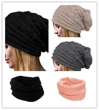 Load image into Gallery viewer, Casual Beanie Hat Women Men BCDshop Braided Baggy Warm Winter Knitted Hat Cap(Black)