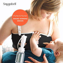 Load image into Gallery viewer, PumpEase Hands Free Pumping Bra | Snugabell Adjustable and Comfortable Pumping Bra Made with Spandex Technical Fabric, Supports 2 Breast Pumping Bottles & Flanges | Black & White - S