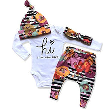 Load image into Gallery viewer, Newborn Baby Girl Clothes Im New Here Infant Newborn Outfit Cute Baby Girl Outfits 4PC Set 0-3 Months