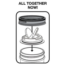 Load image into Gallery viewer, Jarware Spice Lids for Regular Mouth Mason Jars, Set of 2, Black and White