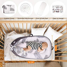 Load image into Gallery viewer, Mamibaby Baby Lounger Baby Nest Co-Sleeping for Baby, Ultra Soft & Breathable Fiberfill Portable Adjustable Newborn Lounger Crib Bassinet | Newborn Shower Gift Essential (Leaves Pattern)