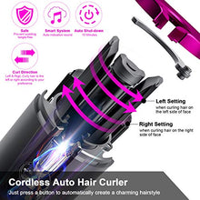 Load image into Gallery viewer, Fezax Cordless Auto Hair Curler, Automatic Curling Iron with LCD Display Adjustable Temperature & Timer, Portable Rechargeable Rotating Ceramic Barrel Curling Wand Fast Heating for Hair Styling