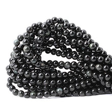 Load image into Gallery viewer, CHEAVIAN 60PCS 6mm Natural Black Obsidian Gemstone Round Loose Beads Crystal Energy Stone Healing Power for DIY Jewelry Making 1 Strand 15"