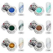 Load image into Gallery viewer, 12 Colors Spider Gel, Liner Gel Nail Polish Kit, Nail Painting Drawing Design, Spider Web Silk Line with Liner Brush Dotting Tool (5ml12)