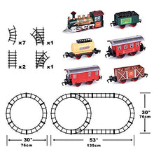 Load image into Gallery viewer, FUN LITTLE TOYS Train Set Classic Electric Train Toy Included 6 Cars and 11 Tracks with Lights and Sounds