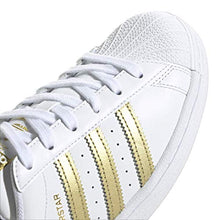 Load image into Gallery viewer, adidas Originals Women's Superstar Sneaker, White/Gold Metallic/White, 9.5