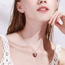 Load image into Gallery viewer, AOBOCO January Birthstone Necklace Sterling Silver Red Heart Garnet Crystal Pendant Love Jewelry Gift for Women