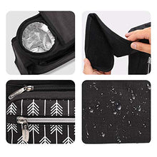 Load image into Gallery viewer, Lekebaby Baby Stroller Organizer with Insulated Cup Holders Universal Fit for All Baby Stroller Models Ultimate Accessory for Parents On-The-go, Arrow Print, Black