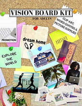 Load image into Gallery viewer, Vision Board Kit for Adults: Clip Art, Word Quotes, & Picture Supplies | Creative Motivational Visualization Journal | Law of Attraction Guide | Soft Cover | 8.5x11 (Vision, Set, Goal Trackers)