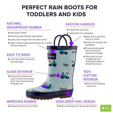 Load image into Gallery viewer, OAKI Kids Rain Boots with Easy-On Handles, Trains & Tracks, 11T US Toddler