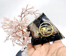 Load image into Gallery viewer, Orgone Pyramid Black Tourmaline with Copper Coil for Goodluck - Positive Energy Generator Orgonite Pyramid Reiki Healing - Spiritual Chakra Balance Selenite Crystal Pyramid - Yoga Meditation Pyramid