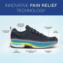 Load image into Gallery viewer, Orthofeet Proven Heel and Foot Pain Relief. Extended Widths. Best Orthopedic Walking Shoes Plantar Fasciitis Diabetic Men’s Sneakers Lava Black