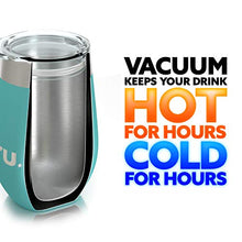 Load image into Gallery viewer, Outdoor Vacuum Insulated Wine Tumblers with Lids (Set of 2), Stainless Steel Glasses 12oz - Double Wall Stemless Metal Cup - Travel, Camping, Lightweight, Unbreakable