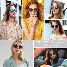 Load image into Gallery viewer, SKYWAY Retro Vintage Cat Eye Sunglasses for Women Fashion Driving Sun Glasses Anti Glare UV400 Protection Large PC Frame Classic Style Round Sunglass (Amber)