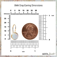 Load image into Gallery viewer, 14k Solid Yellow Gold White Opal 8mm Gemstone Dangle Earrings, Dainty Opal Gemstones Earrings, Bridal Handmade Wedding Jewelry Gift for Brides, Graduation Gift