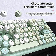 Load image into Gallery viewer, RTYEW Wireless Bluetooth Keyboard, 84mixed Color Round Keyboard and Mouse, Retro Round Key Caps, 2.4ghz Wireless Connectionpunk Keyboard, Waterproof