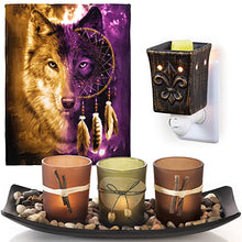 Load image into Gallery viewer, Natural Candlescape Set with Plug-in Fragrance Wax Melt Warmer - Cozy Combo Set