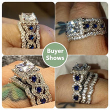 Load image into Gallery viewer, Newshe 2.5CT 925 Sterling Silver CZ Engagements Rings Wedding Bands for Women 3PCS Bridal Rings Sets Cubic Zirconia Princess Promise Rings for her Size 7