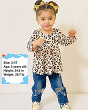 Load image into Gallery viewer, SANMIO Girl Clothes Outfits, Cute Toddler Baby Ruffle Sleeve Floral T-Shirt Tops with Ripped Jeans Pants Set