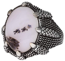 Load image into Gallery viewer, Falcon Jewelry Men's Sterling Silver Ring, Real Natural Yemeni Agate Gemstone Stone Will be Similar, Free Express SHİPPİNG, Solid Sterling Silver Men Ring